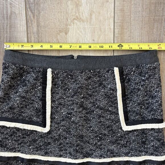 THML Womens Tweed Mini Skirt Sz M Career Mob Wife Preppy Old Money Blair Waldorf - Picture 8 of 9
